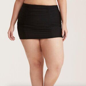 Torrid Ruched High Waist Short Swim Skirt with brief
